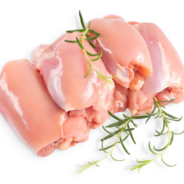 Free Range Chicken Mini thigh (quick frozen, un-aged, boneless, skinless)