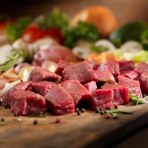 Grass Fed Beef for braising (diced, quick frozen, un-aged)