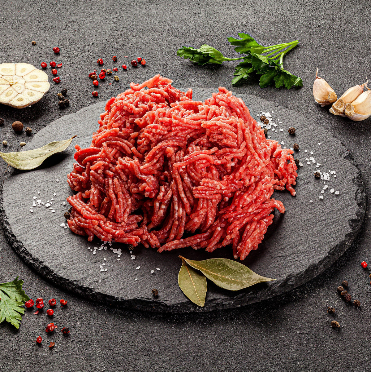 Mixed organ grind of Minced Grass Fed Beef, Minced Beef Heart, Minced