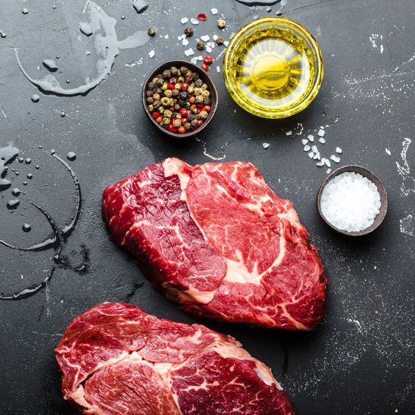 Grass fed beef rib eye steak (chilled)