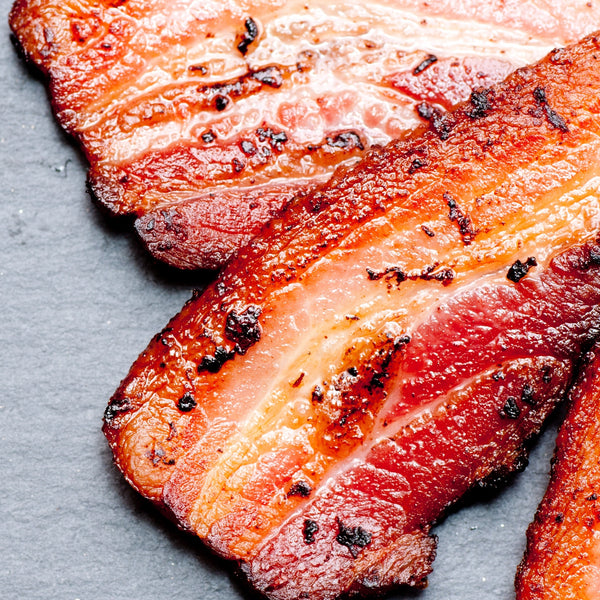 Pasture raised Free range bacon, unsmoked streaky ( dry cured, chilled)