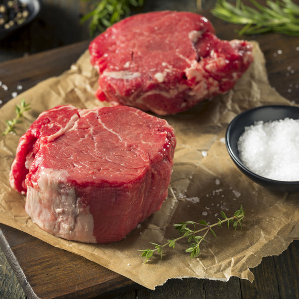 Thick cut grass fed beef fillet sharing steak (450 g) (serves 2) (chilled)