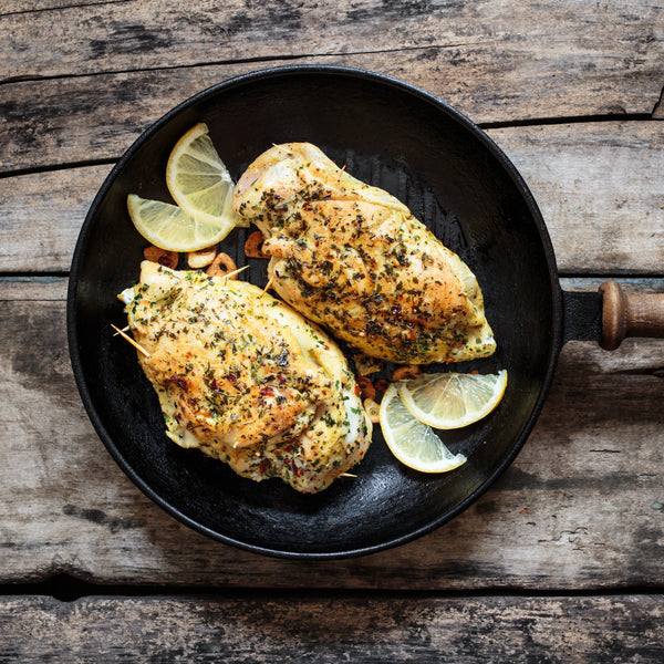 Quick Frozen Un-aged free range Chicken Breast (boned, skin on)