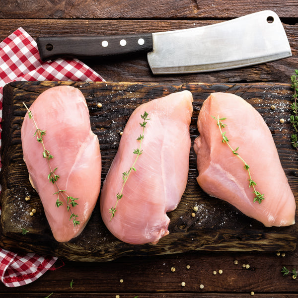 Quick Frozen Un-aged Free range Chicken Breast (boned, skinless)