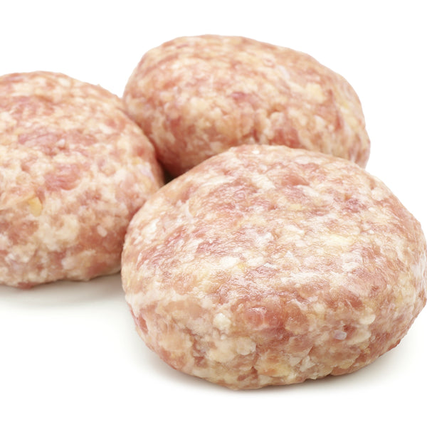 Just Chicken burgers, (100% free range chicken, grain free, additive free, salt-free, quick frozen, unaged)