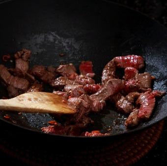 Grass Fed Beef steak stir-fry strips  (hung, frozen)