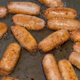 Free range gluten free Tamworth pork cocktail sausages (gluten free, frozen)