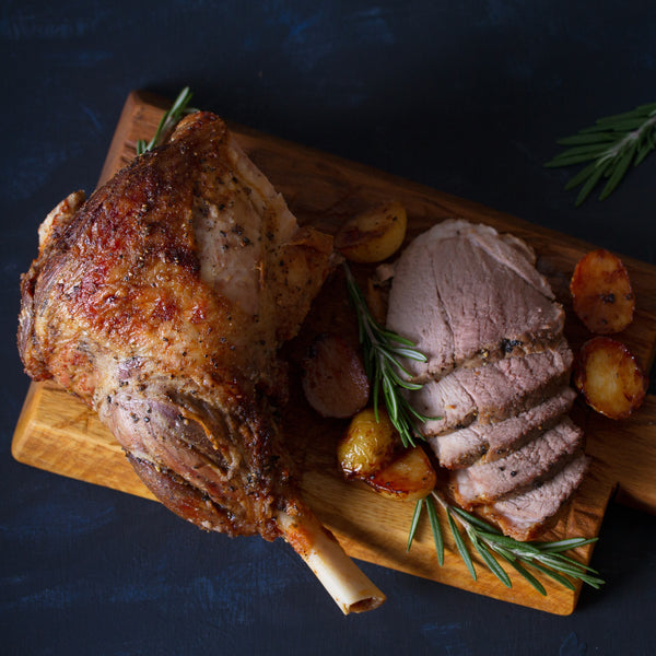 Grass fed lamb leg on the bone